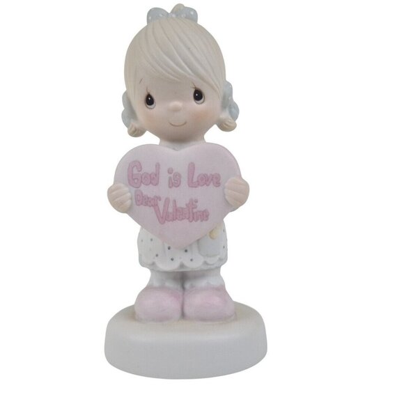Precious Moments Other - Precious Moments E-7154 Girl Holding Heart God Is Love Dear Valentine Retired
